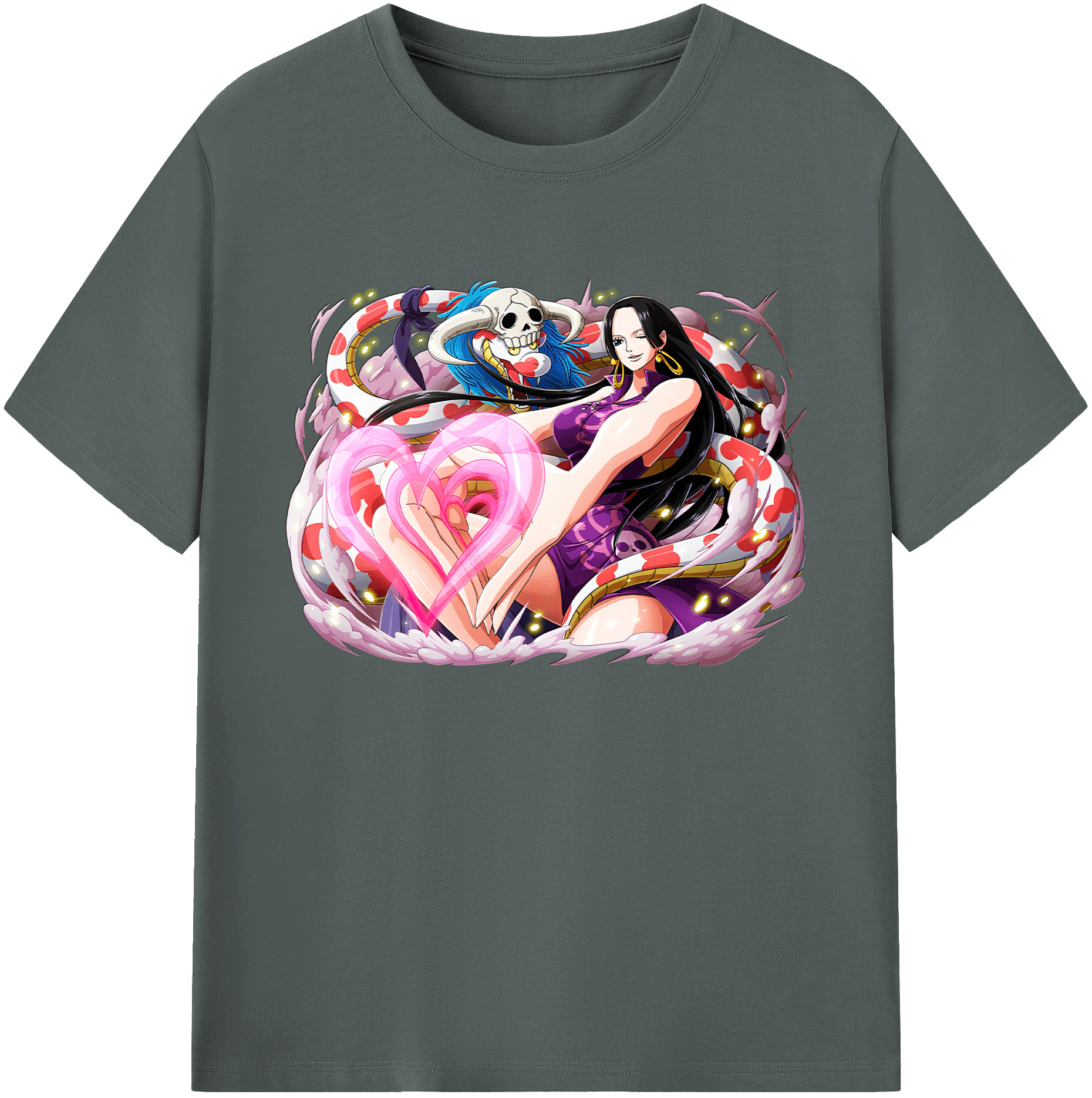 ワンピース ボア・ハンコック ONE PIECE Boa·Hancock 綿100％ メンズ半袖Tシャツ｜肌触りやわらか＆通気性